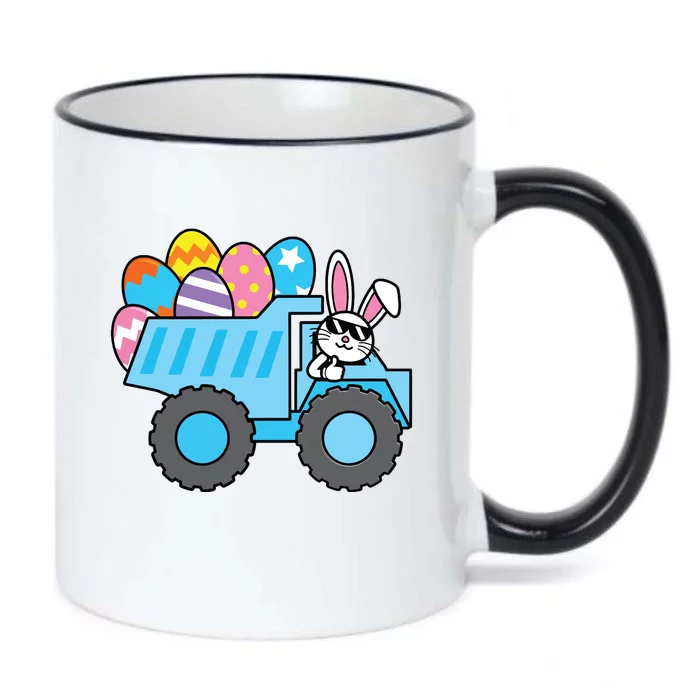 Easter Happy Easter Bunny Truck Construction Black Color Changing Mug