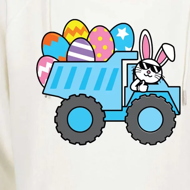 Easter Happy Easter Bunny Truck Construction Womens Funnel Neck Pullover Hood