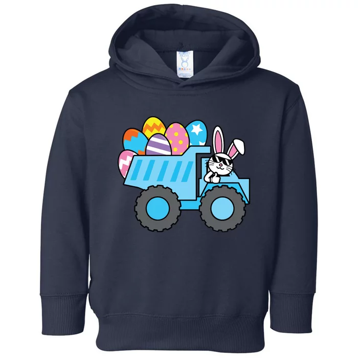 Easter Happy Easter Bunny Truck Construction Toddler Hoodie