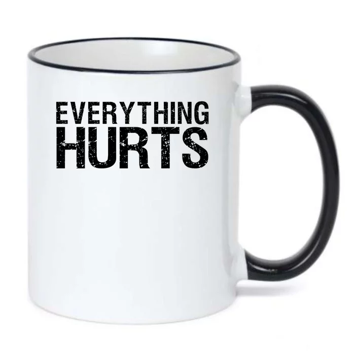 Everything Hurts Black Color Changing Mug