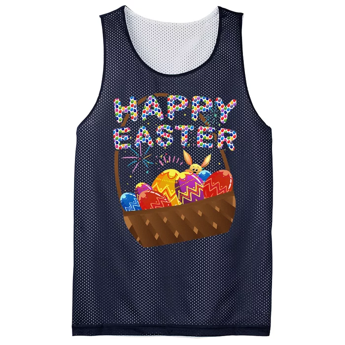 Easter Happy Easter Eggs Basket Women Gift Mesh Reversible Basketball Jersey Tank