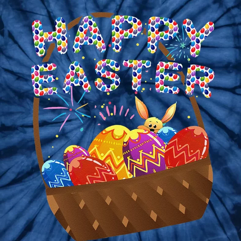 Easter Happy Easter Eggs Basket Women Gift Tie-Dye T-Shirt