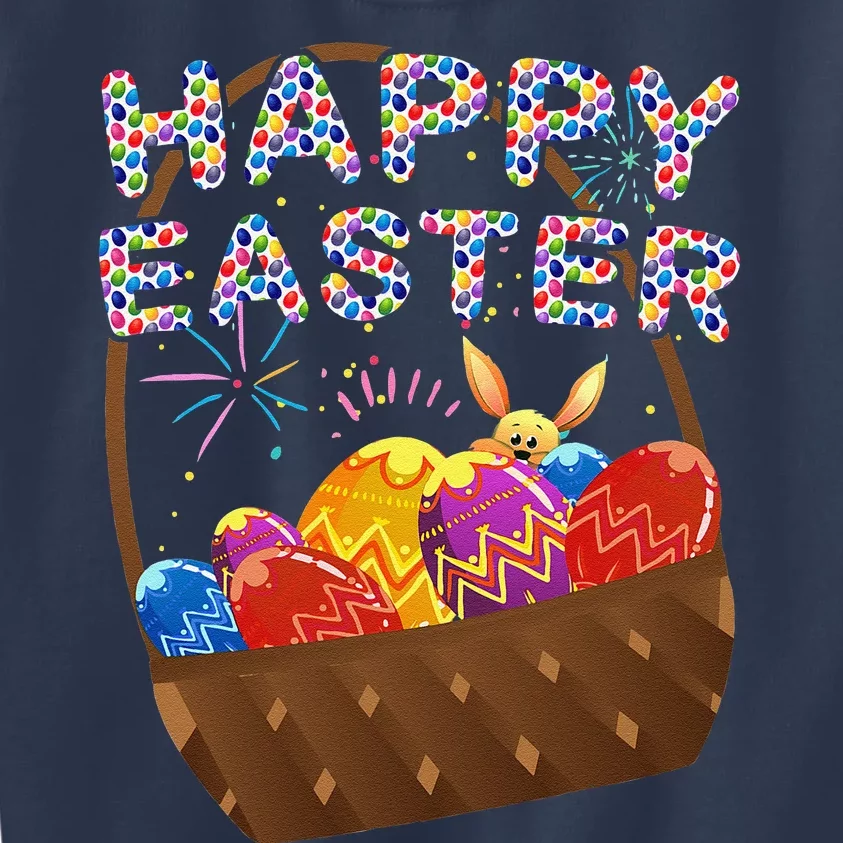 Easter Happy Easter Eggs Basket Women Gift Kids Sweatshirt