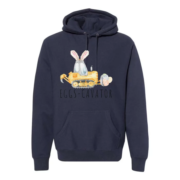 Eggscavator Happy Easter Funny Excavator Hunting Egg Premium Hoodie