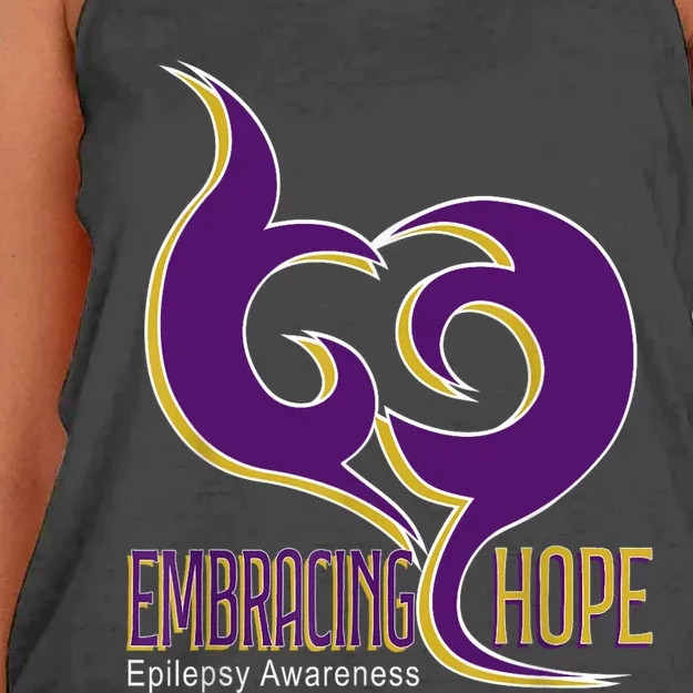 Embracing Hope Epilepsy Awareness Prevent Epilepsy Women's Knotted Racerback Tank