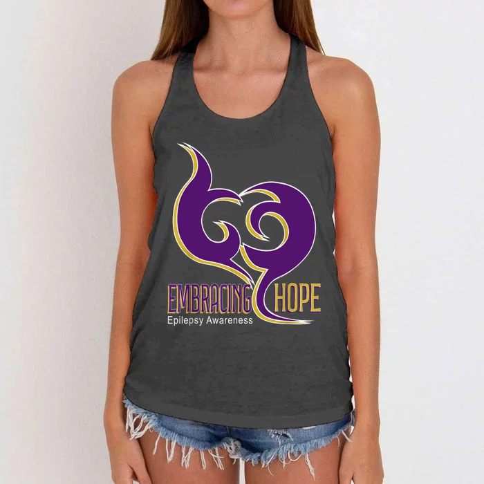 Embracing Hope Epilepsy Awareness Prevent Epilepsy Women's Knotted Racerback Tank