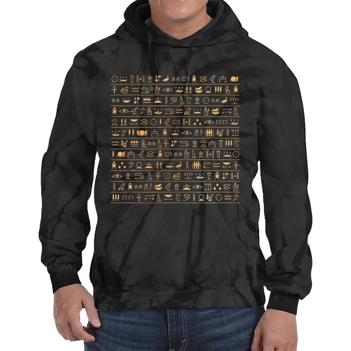 Egypt Hieroglyphs Egyptian Tie Dye Hoodie