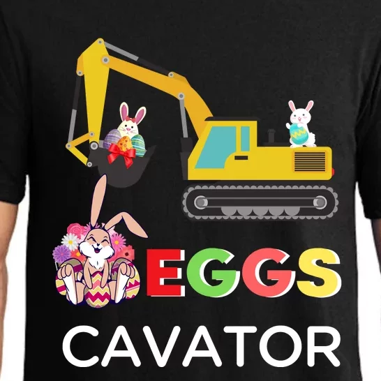 EggsCavator Happy Easter Funny Excavator Hunting Egg Pajama Set