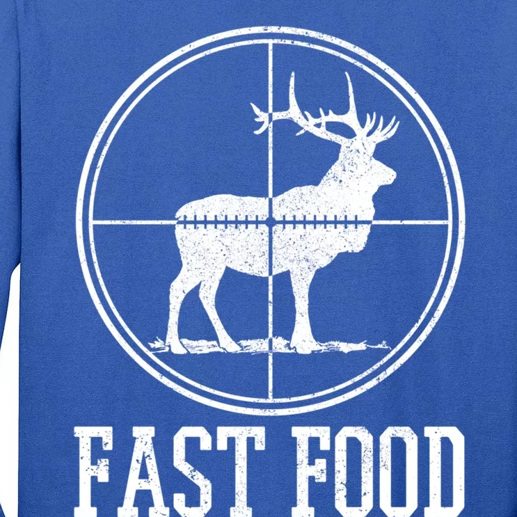 Elk Hunting Fast Food Funny Deer Hunter Gift Tall Long Sleeve T-Shirt