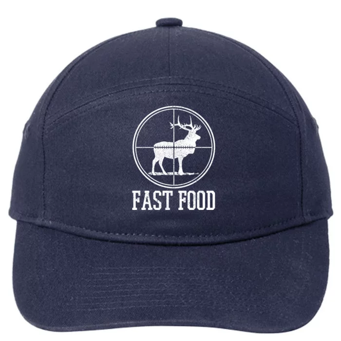 Elk Hunting Fast Food Funny Deer Hunter Gift 7-Panel Snapback Hat