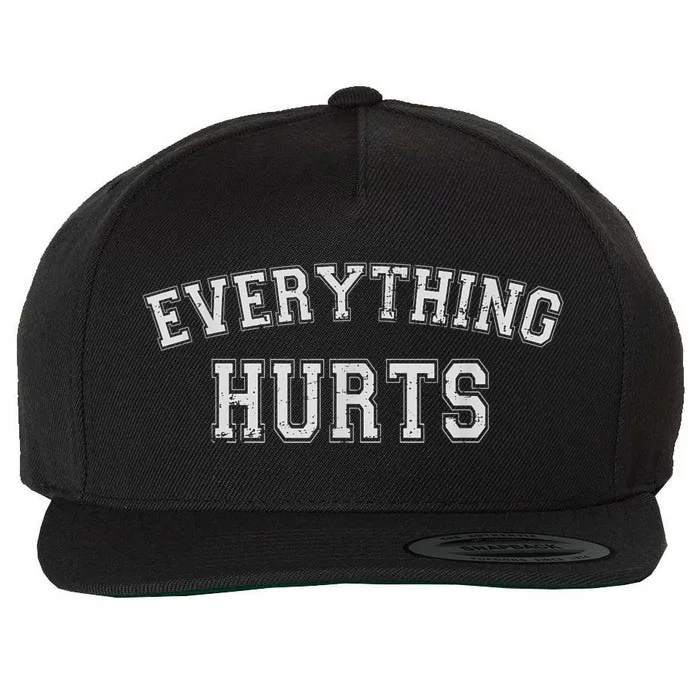 Everything Hurts Funny Gym Workout Gift Wool Snapback Cap