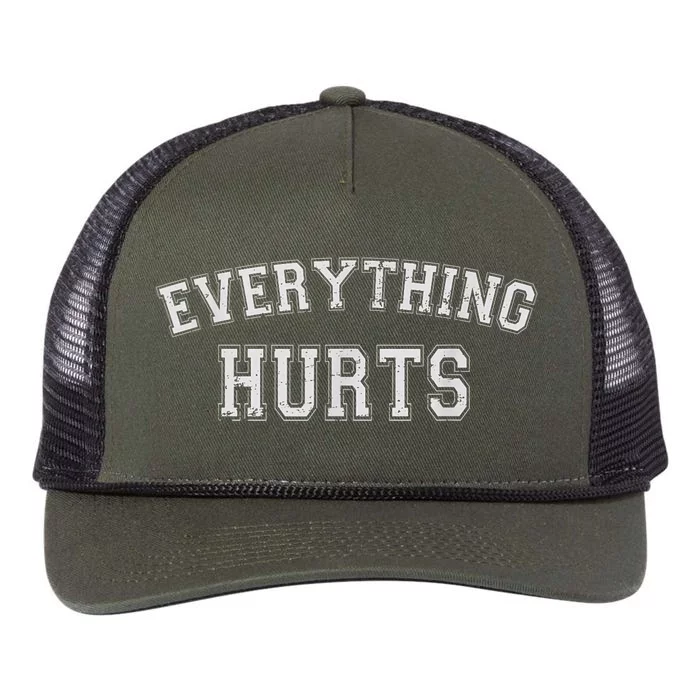 Everything Hurts Funny Gym Workout Gift Retro Rope Trucker Hat Cap