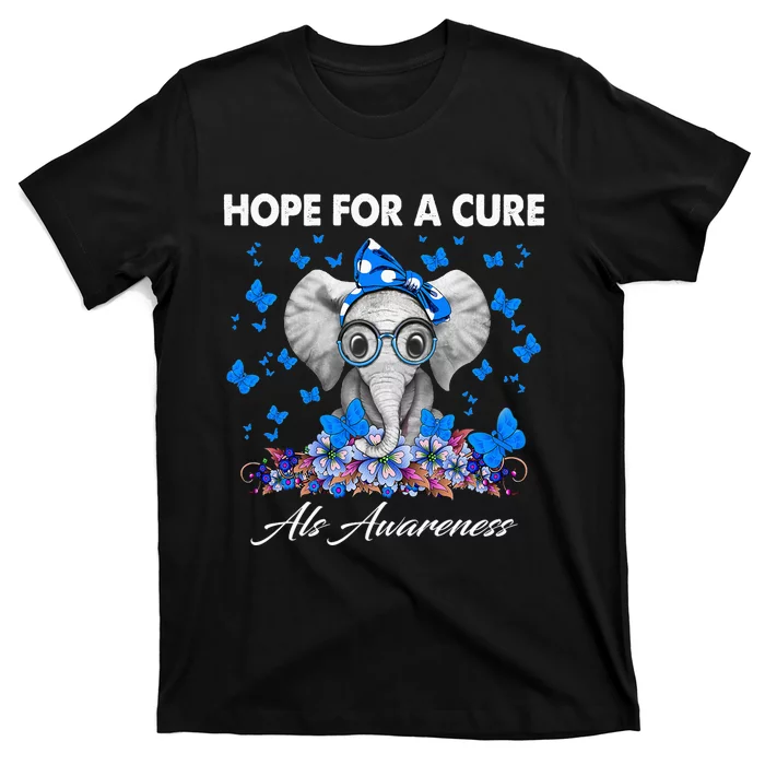 Elephant Hope For a Cure Als Awareness T-Shirt