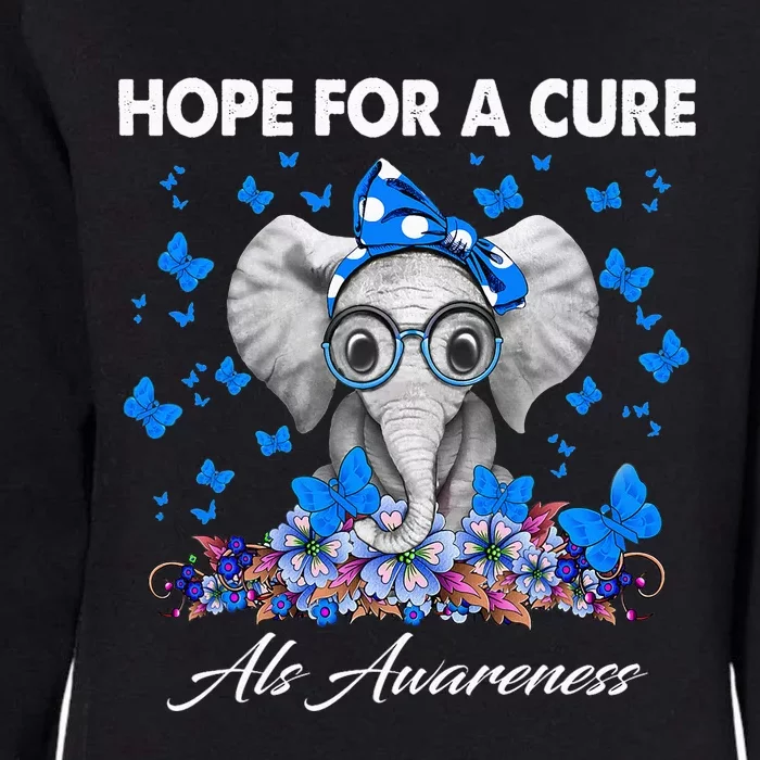 Elephant Hope For a Cure Als Awareness Womens California Wash Sweatshirt