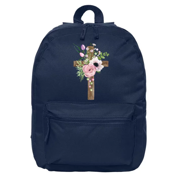 Easter Holiday Floral Cross 16 in Basic Backpack