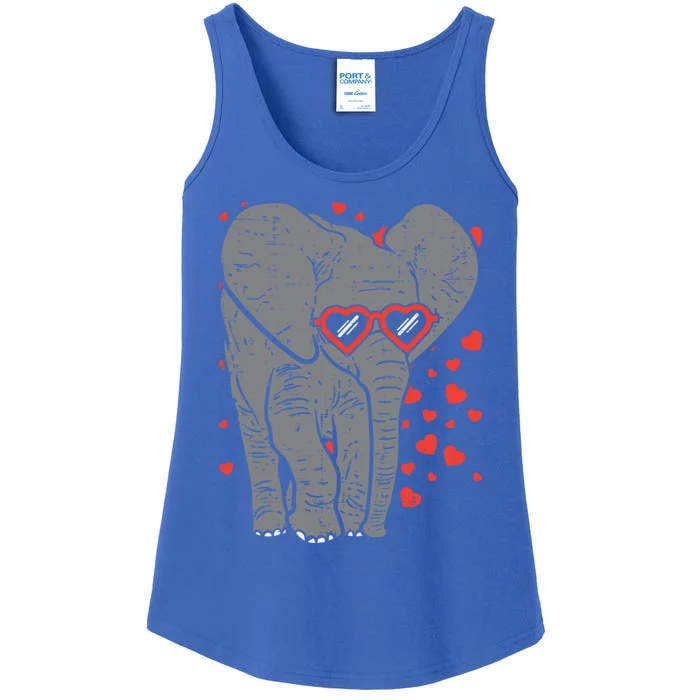 Elephant Heart Glasses Cute Valentines Day Animal Lover Gift Cool Gift Ladies Essential Tank