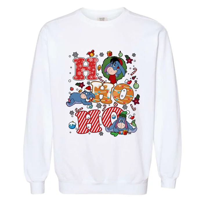 Eeyore Ho Ho Ho Cute Christmas Cute Lover Santa Claus Garment-Dyed Sweatshirt