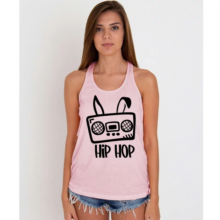 Easter Hip Hop Bunny Women's Knotted Racerback Tank