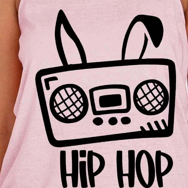 Easter Hip Hop Bunny Women's Knotted Racerback Tank