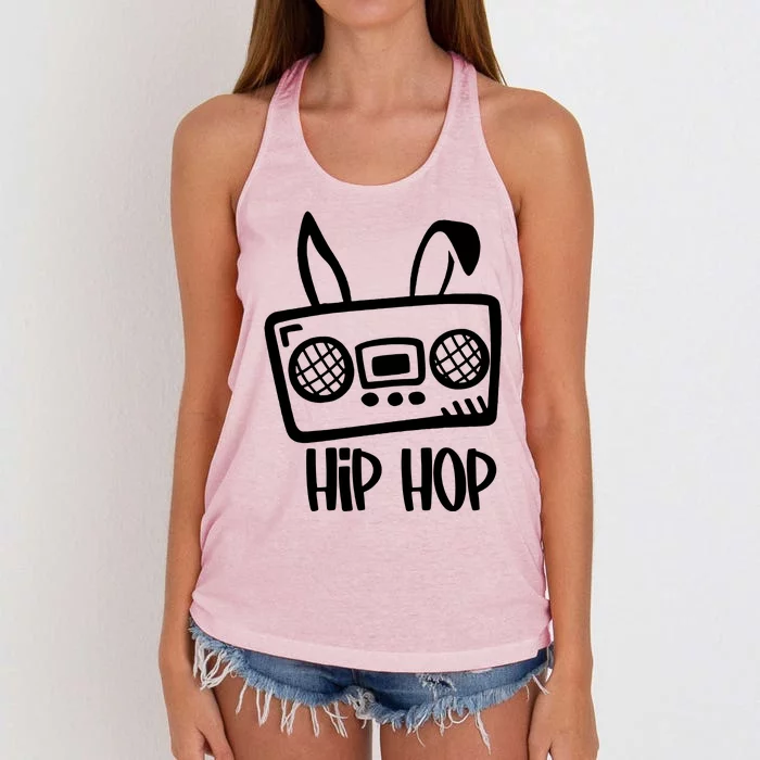 Easter Hip Hop Bunny Women's Knotted Racerback Tank