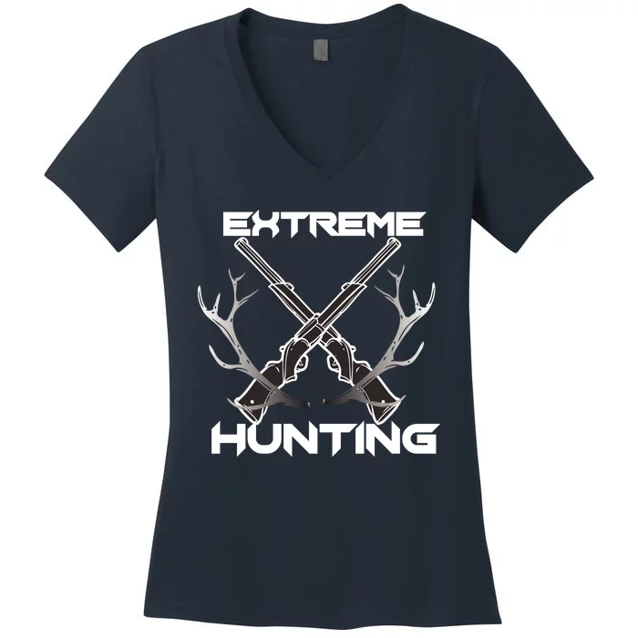 Extreme Hunting Hunter Gift Women's V-Neck T-Shirt