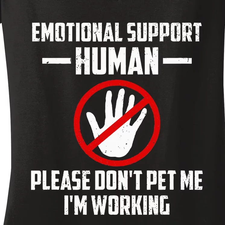 Emotionalsupport Human Halloween Costume Do Not Pet Me Women's V-Neck T-Shirt