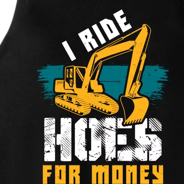 Excavator Hoody Hoe Operator Funny Construction Gift Ladies Tri-Blend Wicking Tank