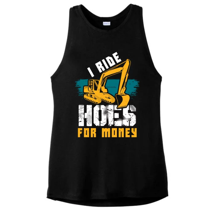 Excavator Hoody Hoe Operator Funny Construction Gift Ladies Tri-Blend Wicking Tank