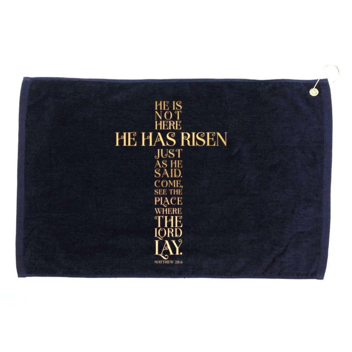 Easter He Has Risen Scripture Cross Matthew 28 6 Grommeted Golf Towel