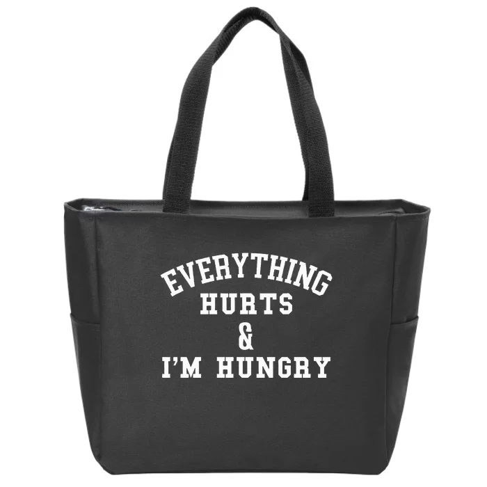 Everything Hurts & IM Hungry Running Marathon Runner Zip Tote Bag