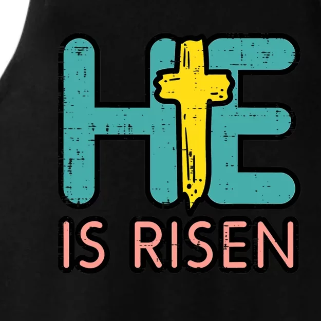 Easter He Is Risen Jesus Resurrection Christian Great Gift Ladies Tri-Blend Wicking Tank