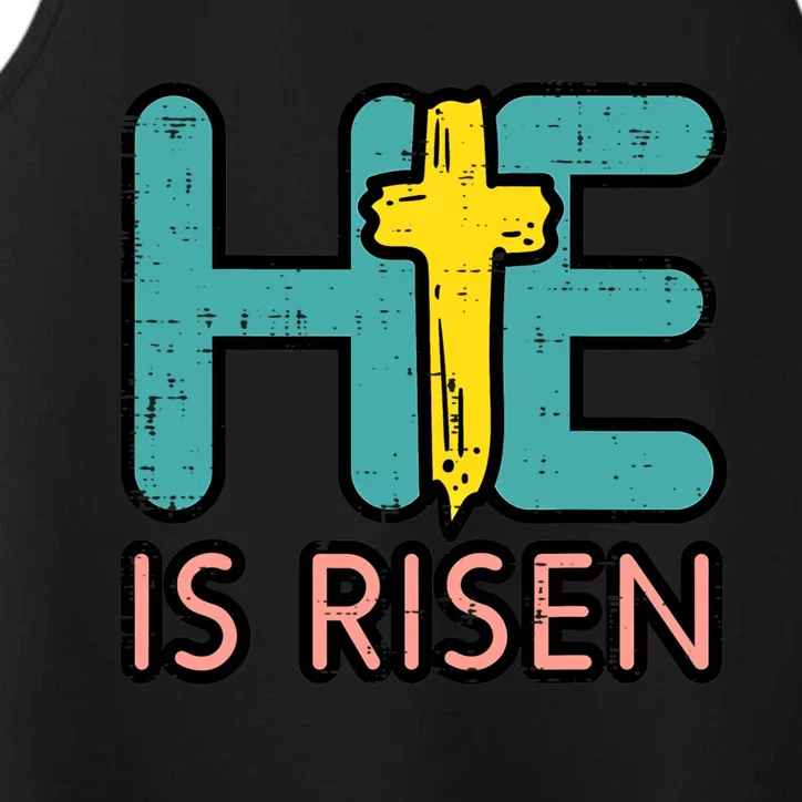 Easter He Is Risen Jesus Resurrection Christian Great Gift Performance Tank