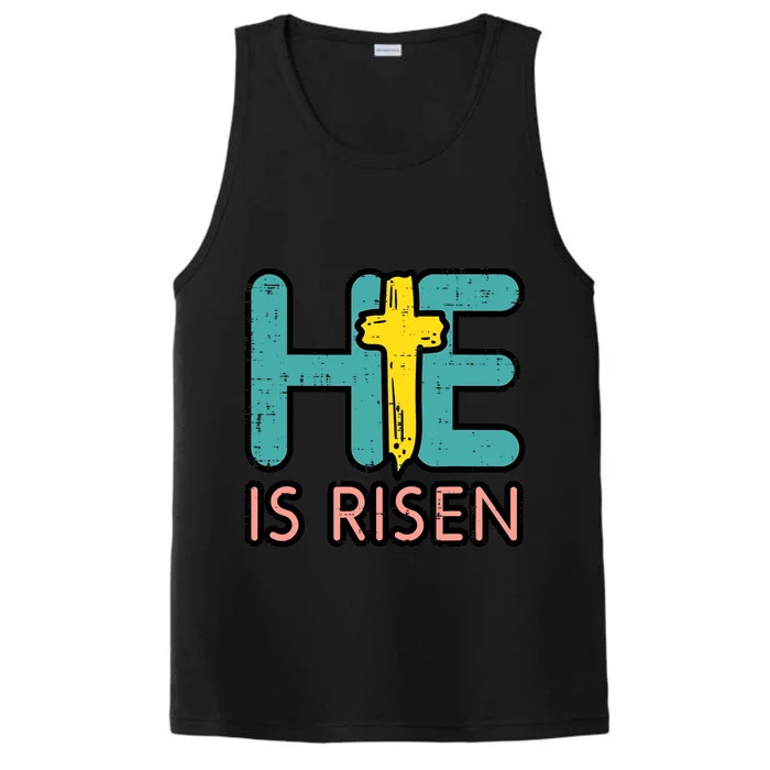 Easter He Is Risen Jesus Resurrection Christian Great Gift Performance Tank