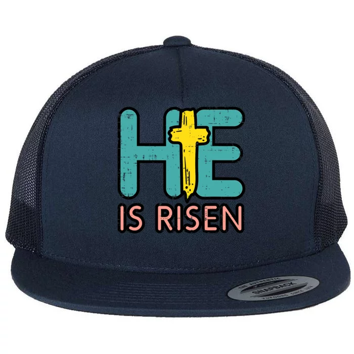 Easter He Is Risen Jesus Resurrection Christian Great Gift Flat Bill Trucker Hat