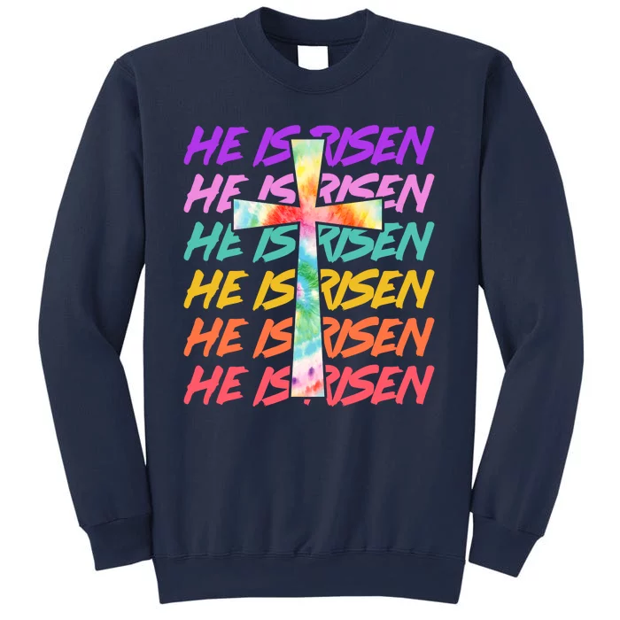 Easter He Is Risen Tie Dye Cross Sweatshirt