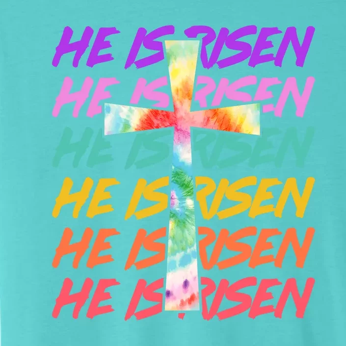 Easter He Is Risen Tie Dye Cross ChromaSoft Performance T-Shirt