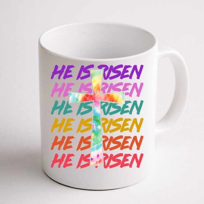 Easter He Is Risen Tie Dye Cross Front & Back Coffee Mug