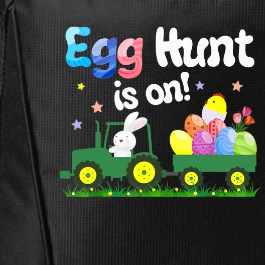 Egg Hunt Is On Tractor Funny Easter Bunny Boy City Backpack