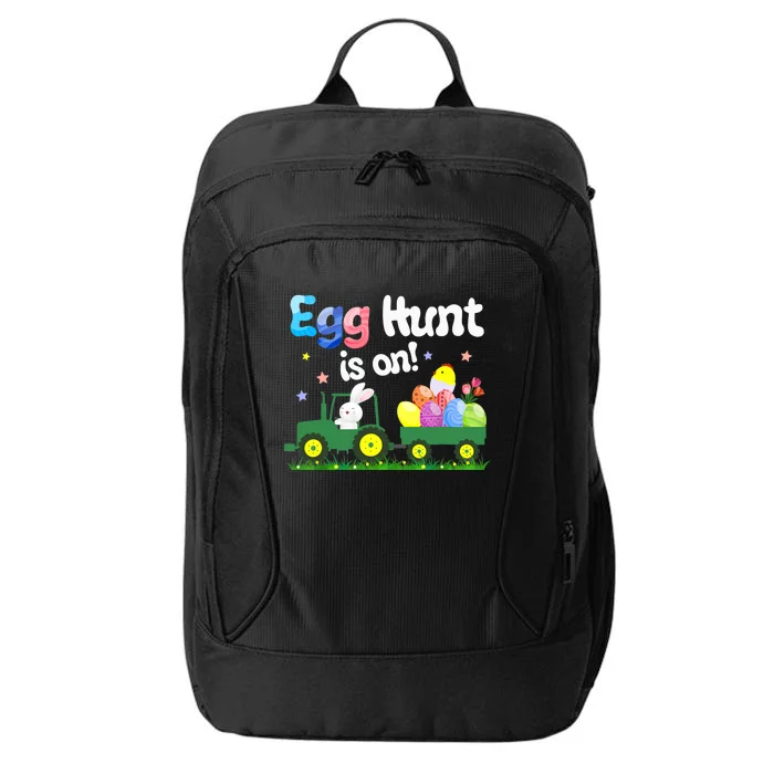 Egg Hunt Is On Tractor Funny Easter Bunny Boy City Backpack