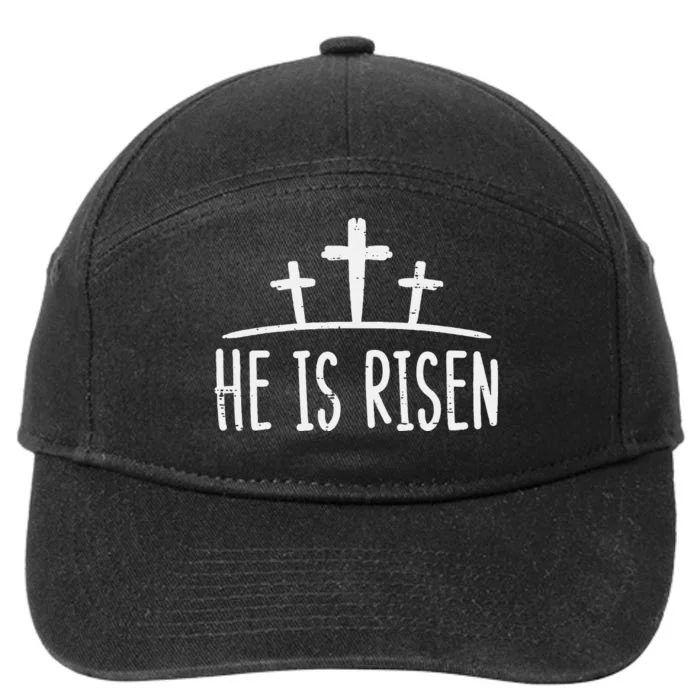 Easter He Is Risen Cross Religious Christian 7-Panel Snapback Hat