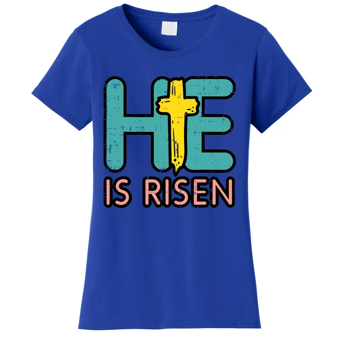 Easter He Is Risen Jesus Resurrection Christian Funny Gift Women's T-Shirt