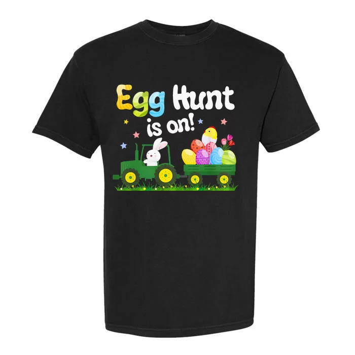 Egg Hunt Is On Tractor Funny Easter Bunny Garment-Dyed Heavyweight T-Shirt