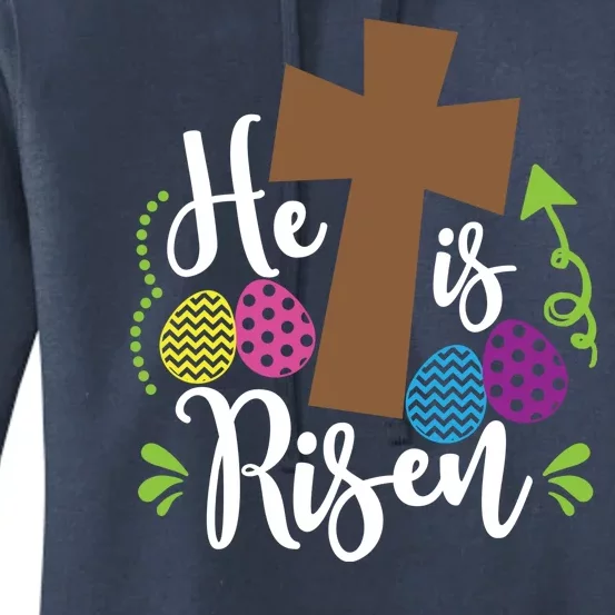 Easter He Is Risen Cross Women's Pullover Hoodie