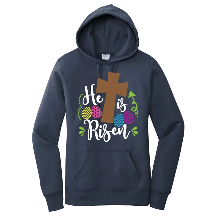 Easter He Is Risen Cross Women's Pullover Hoodie