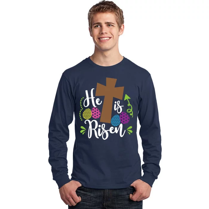 Easter He Is Risen Cross Tall Long Sleeve T-Shirt