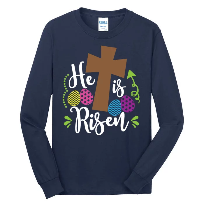 Easter He Is Risen Cross Tall Long Sleeve T-Shirt