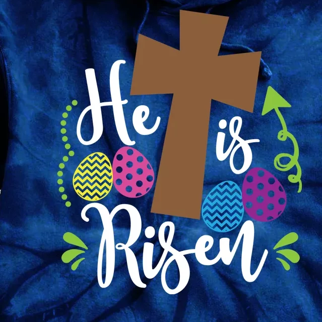 Easter He Is Risen Cross Tie Dye Hoodie