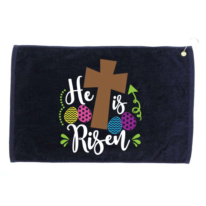 Easter He Is Risen Cross Grommeted Golf Towel