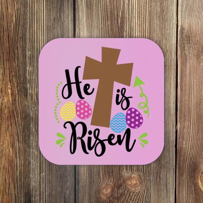 Easter He Is Risen Cross Coaster