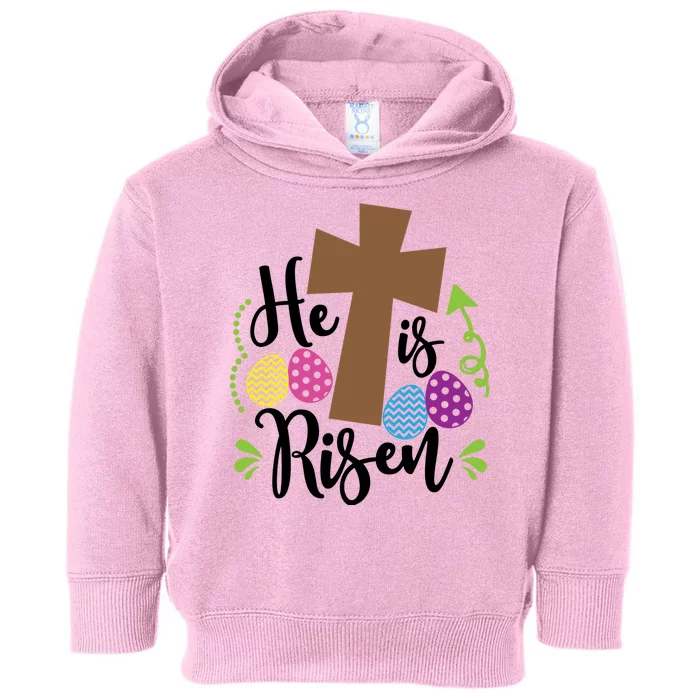 Easter He Is Risen Cross Toddler Hoodie